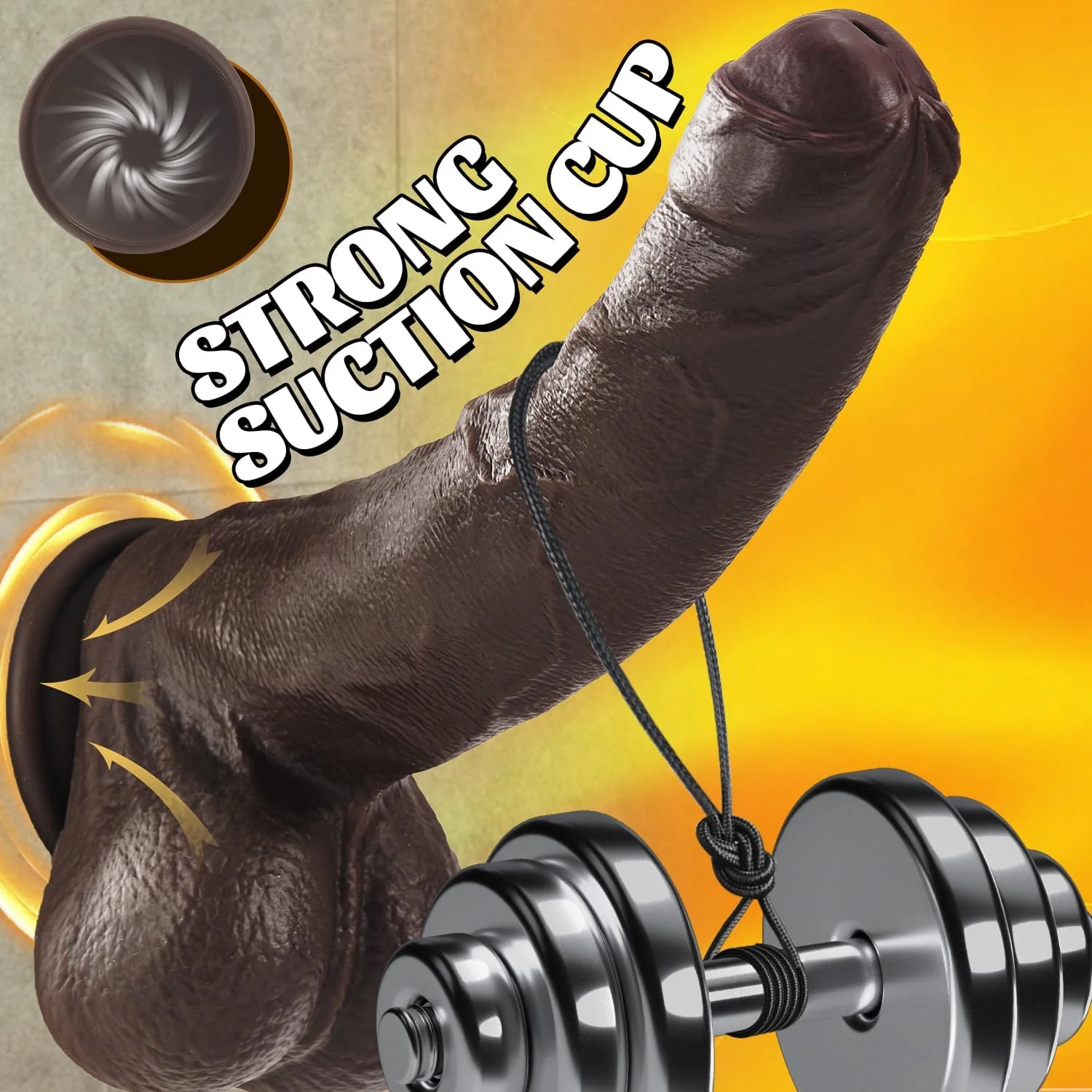 EbonyTitanX 10” Ebony Realistic Dildo Dual Density Suction Cup - Image 4