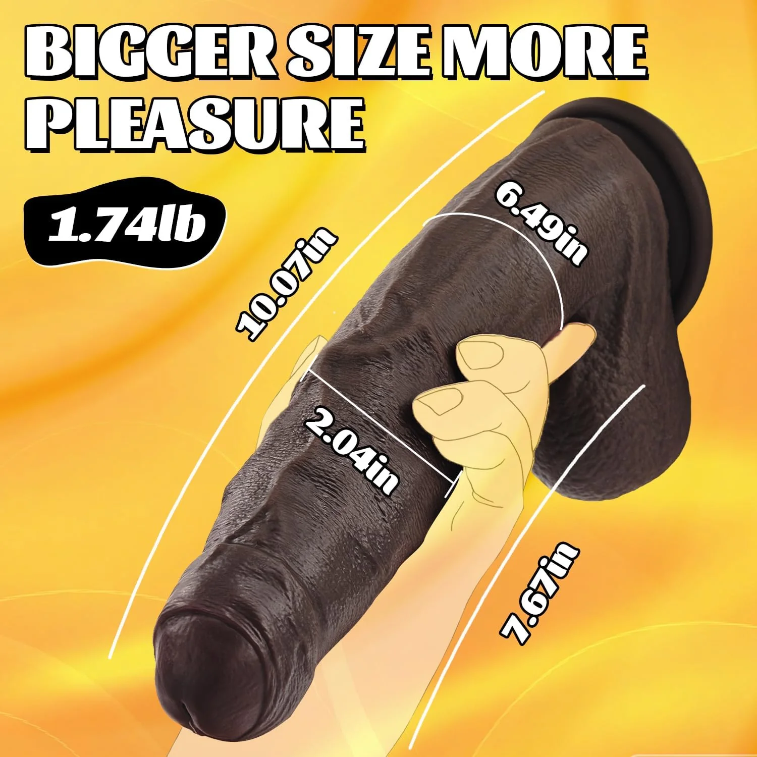 EbonyTitanX 10” Ebony Realistic Dildo Dual Density Suction Cup - Image 5