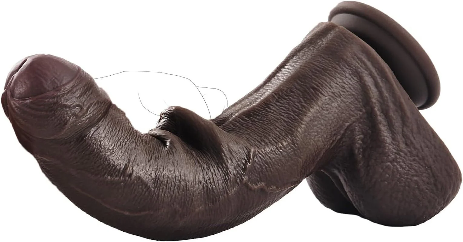 EbonyTitanX 10” Ebony Realistic Dildo Dual Density Suction Cup - Image 6