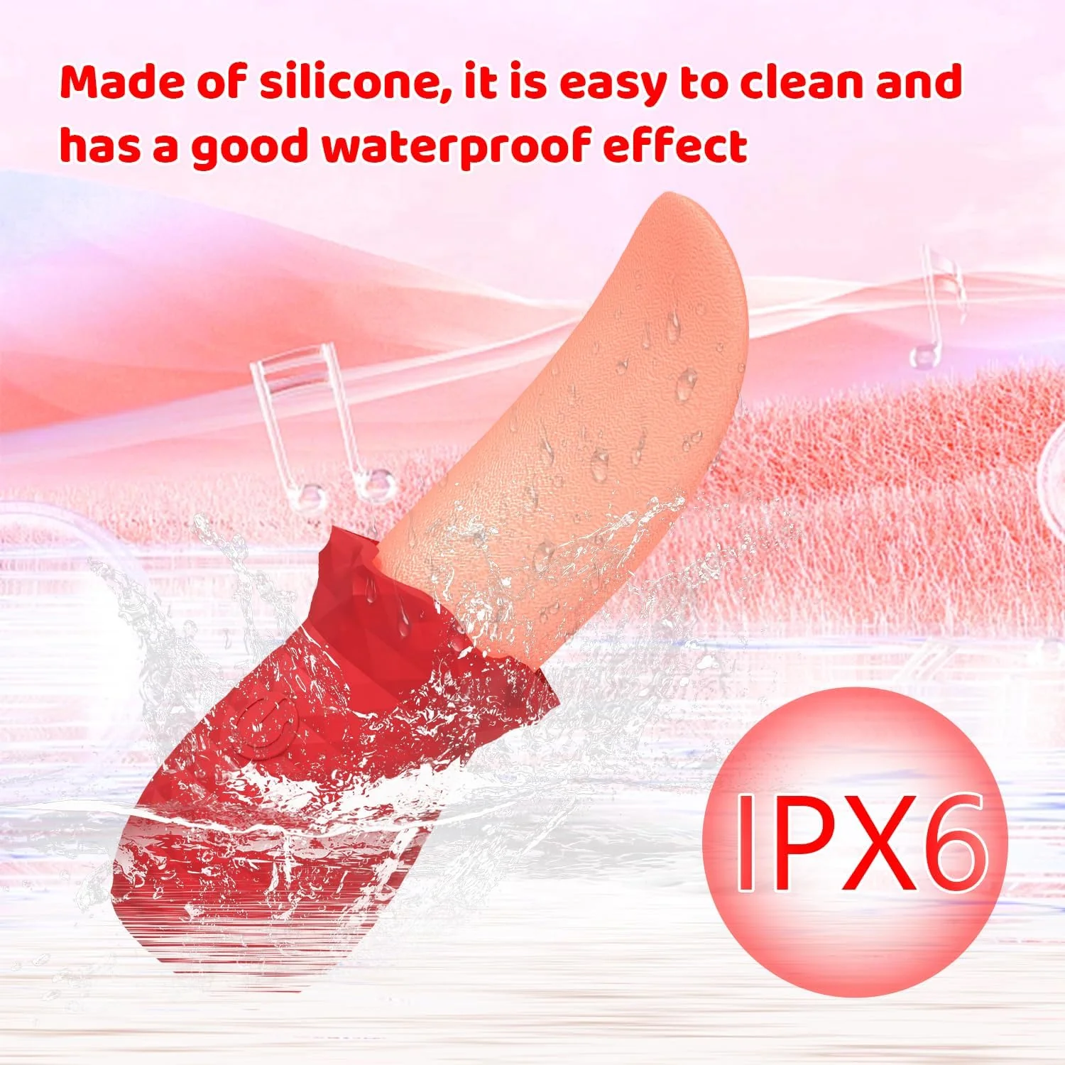 RoseLickX Rose Lick & Tap Tongue Vibrator 10 Modes Waterproof - Image 3