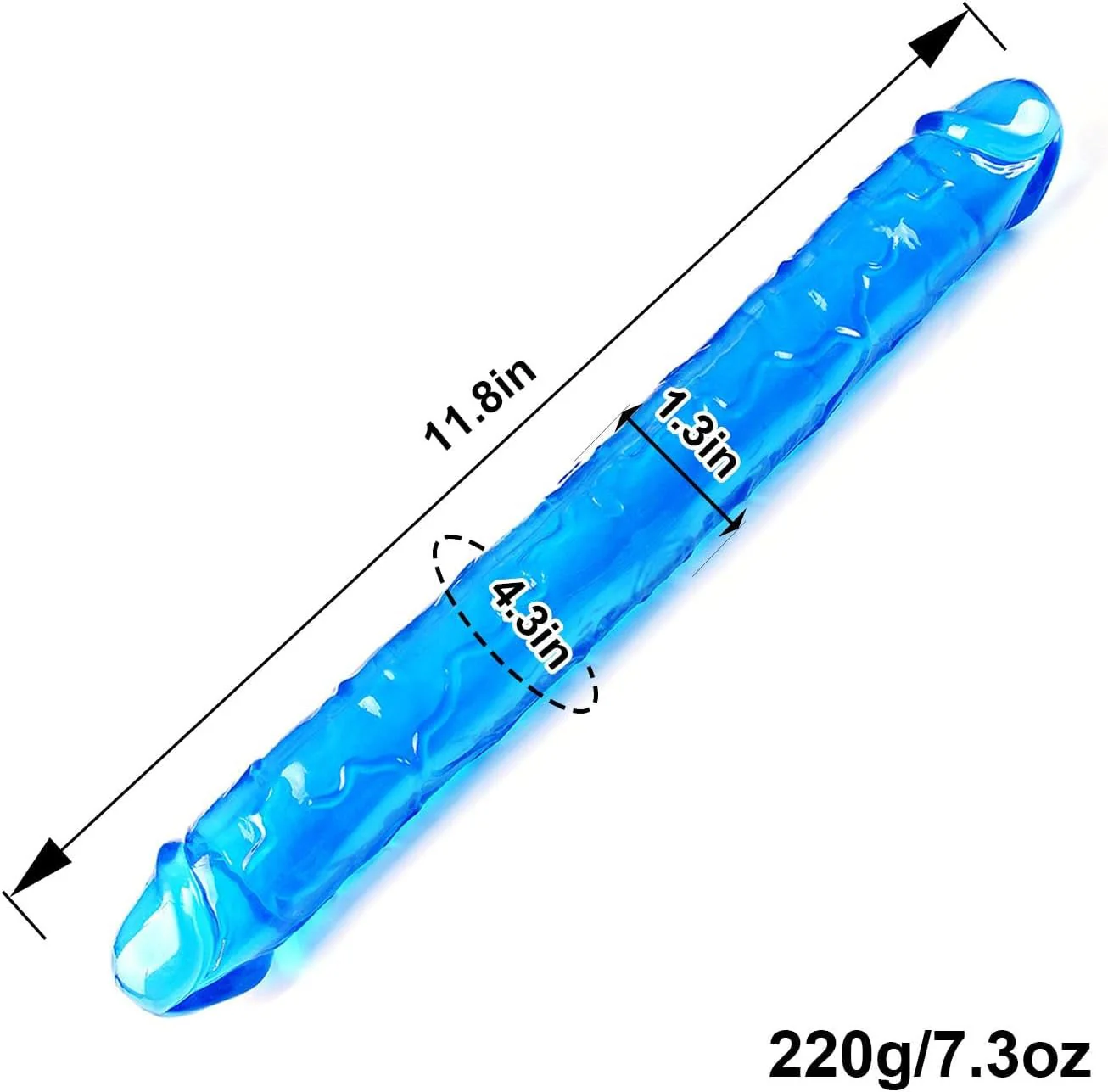 BlueEase 11.8” Slim Double-Ended Dildo Beginner Toy - Image 4