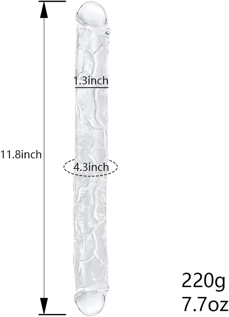 JellySync 11.8” Double-Ended Dildo Clear Flexible Toy - Image 2