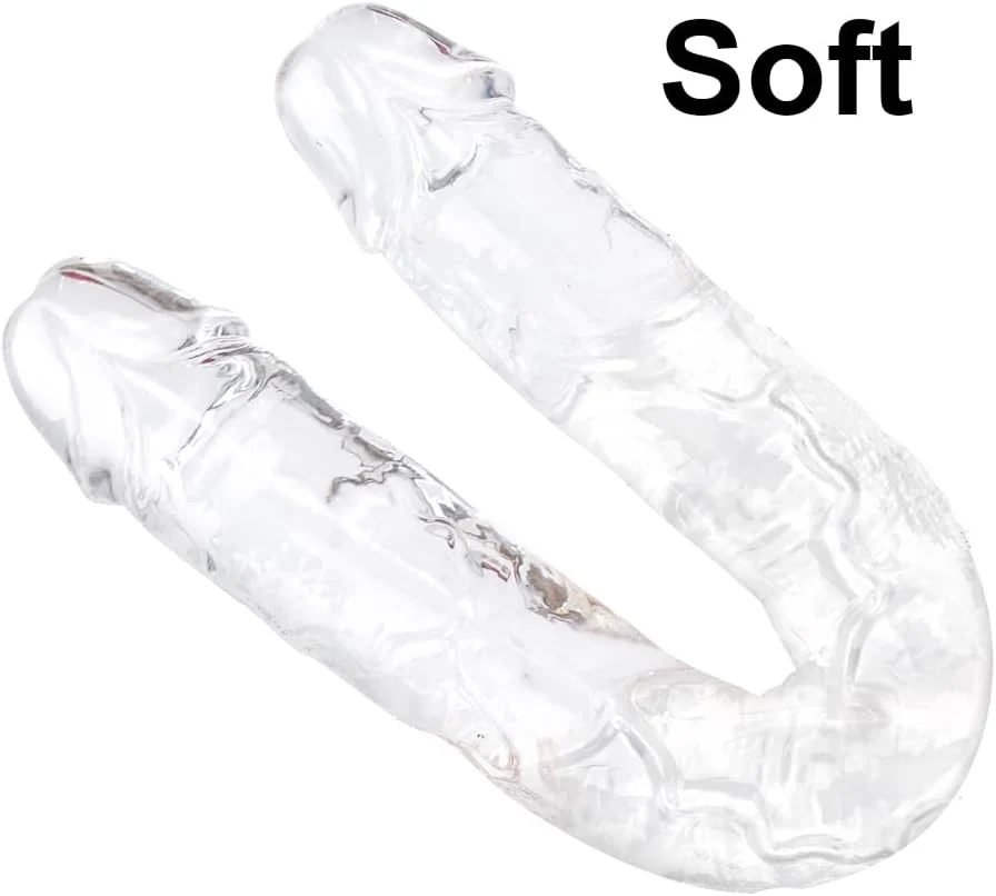 JellySync 11.8” Double-Ended Dildo Clear Flexible Toy - Image 3