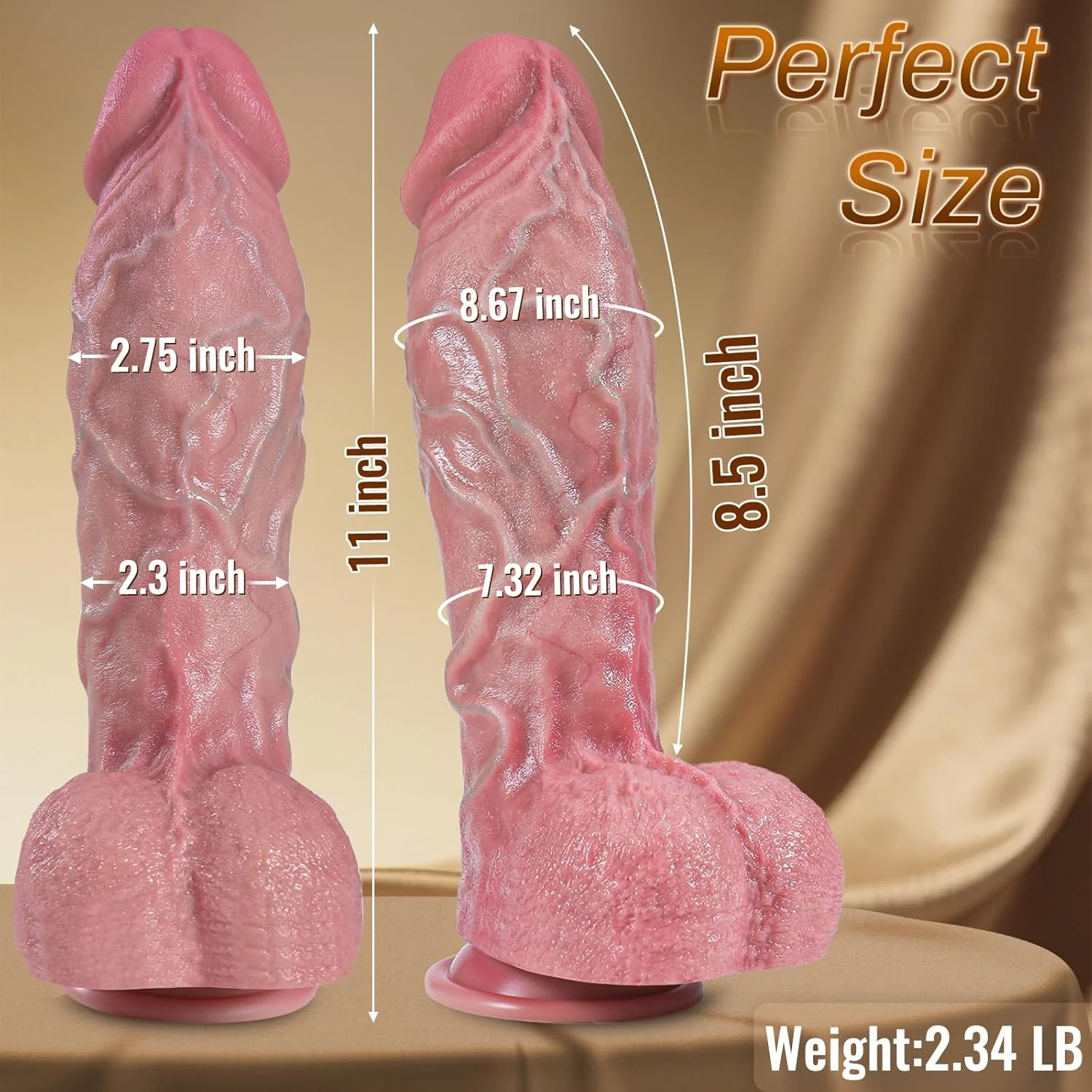 MegaCore 11” Thick Dildo 2.75” Dual Density Suction Cup - Image 3