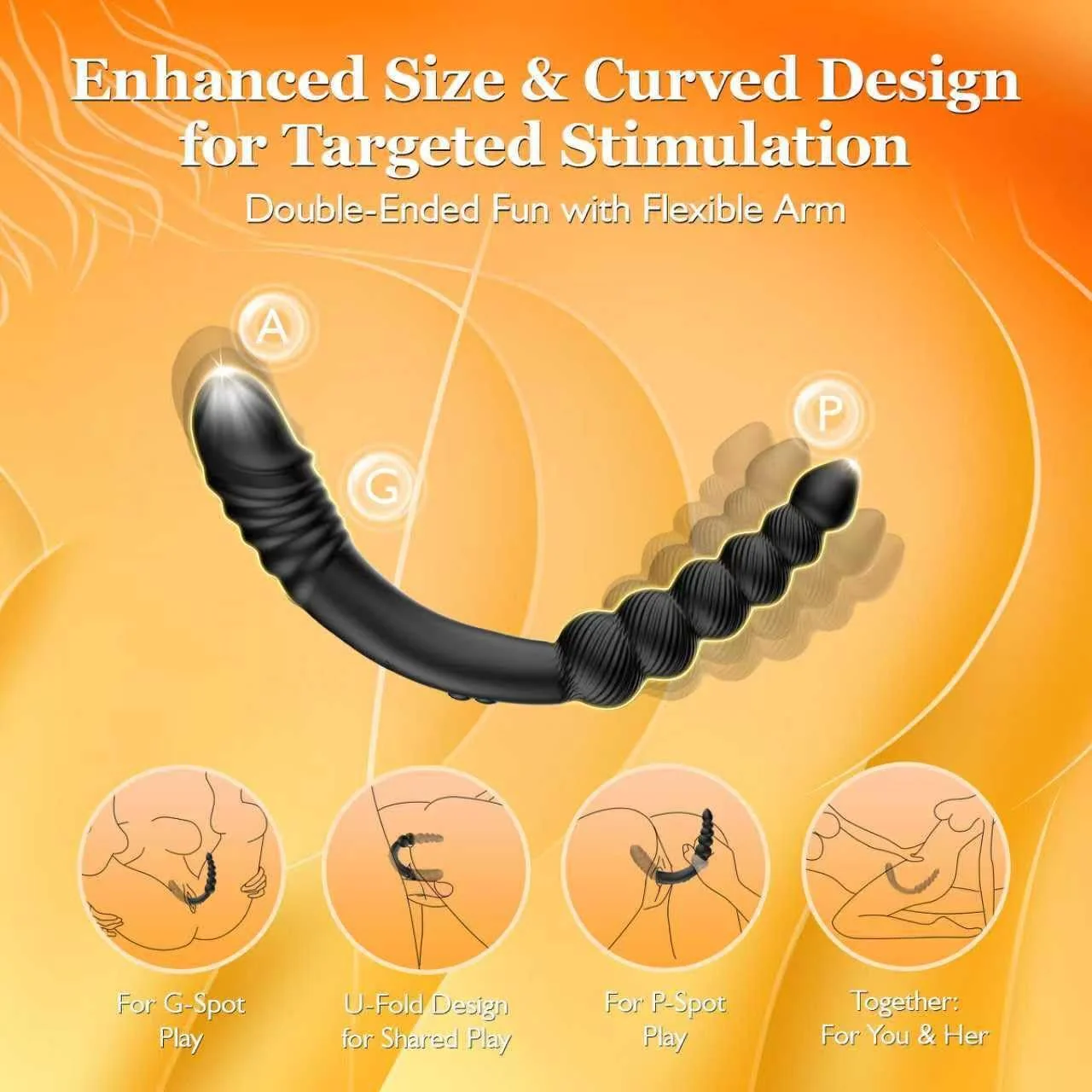 TwinPulseX Thrusting Dildo & Anal Beads Dual-Ended Vibrator - Image 3