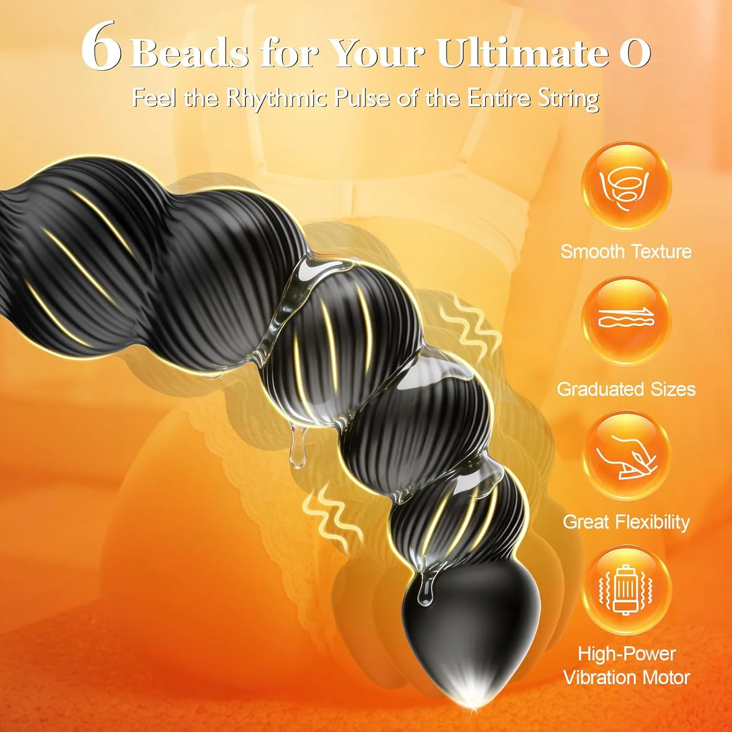 TwinPulseX Thrusting Dildo & Anal Beads Dual-Ended Vibrator - Image 4