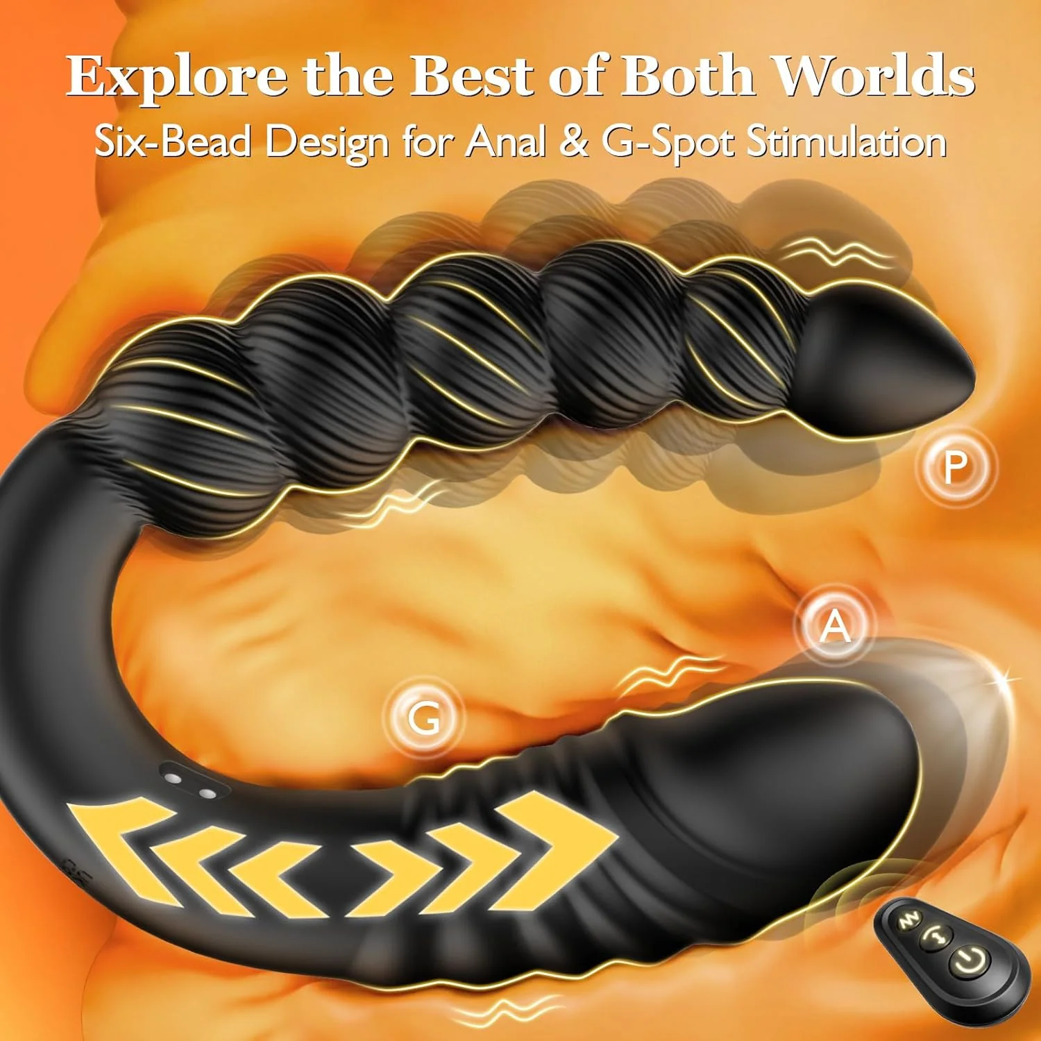 TwinPulseX Thrusting Dildo & Anal Beads Dual-Ended Vibrator - Image 6