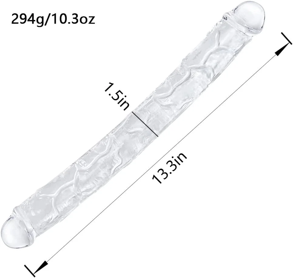 ClearMorph 13” Double-Ended Dildo Flexible Clear Toy - Image 2