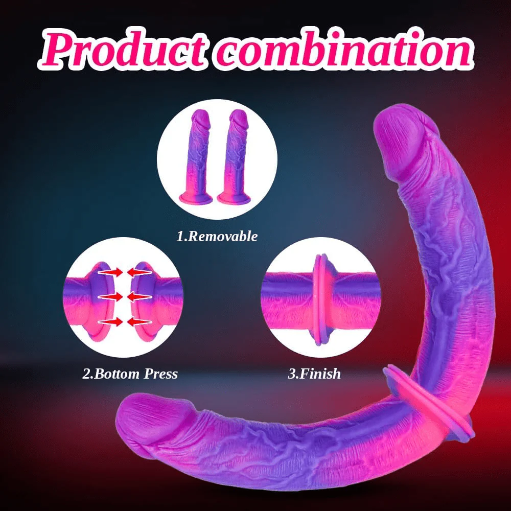 TwinPop 14” Double-Ended Dildo Suction Cup Silicone Set - Image 5