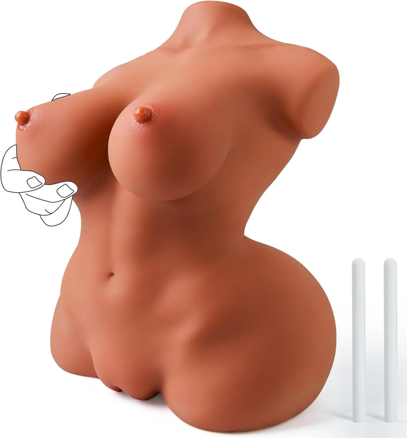 CurveyFlex 16LB Realistic Sex Doll Torso | Dual Channel Design