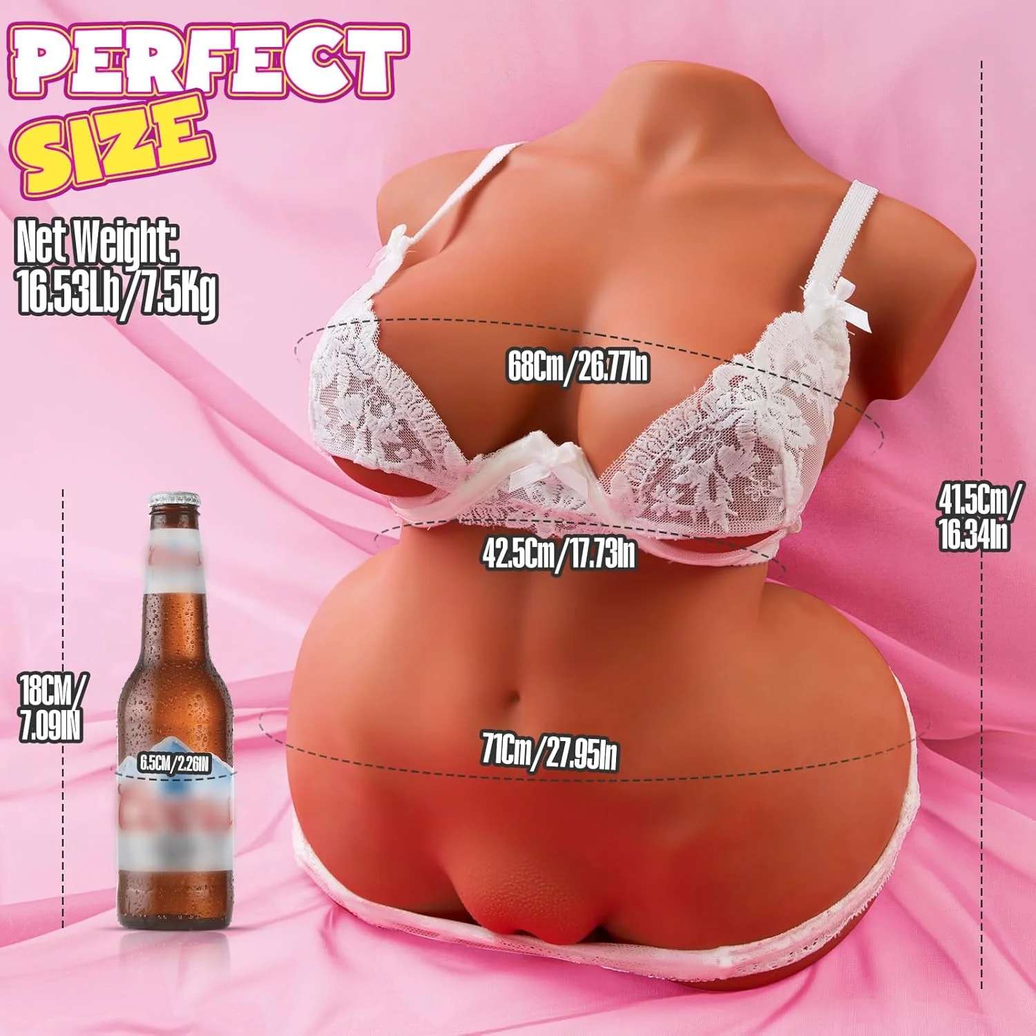 CurveyFlex 16LB Realistic Sex Doll Torso | Dual Channel Design - Image 7