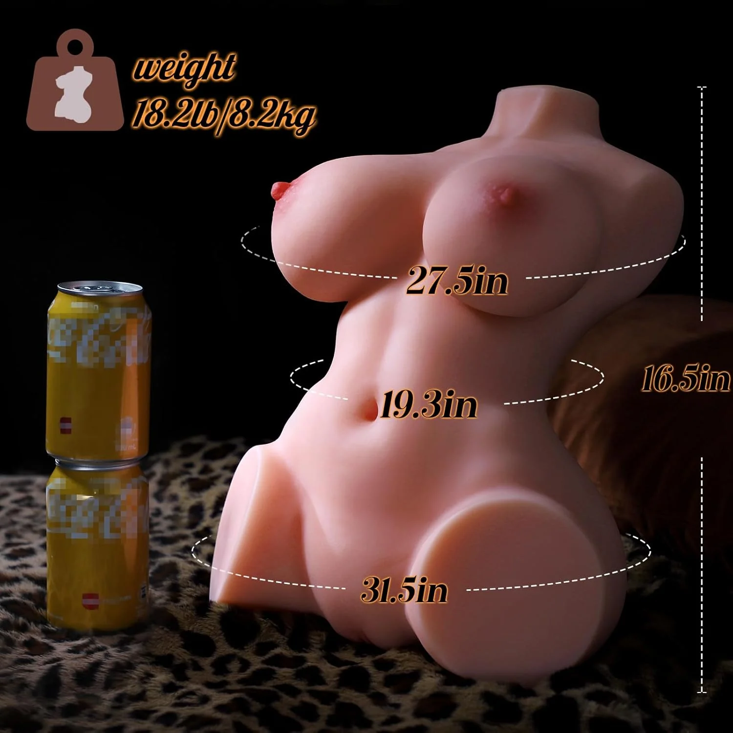 TitanCurveX 18.2LB Life-Size Sex Doll Torso Dual Channel - Image 5