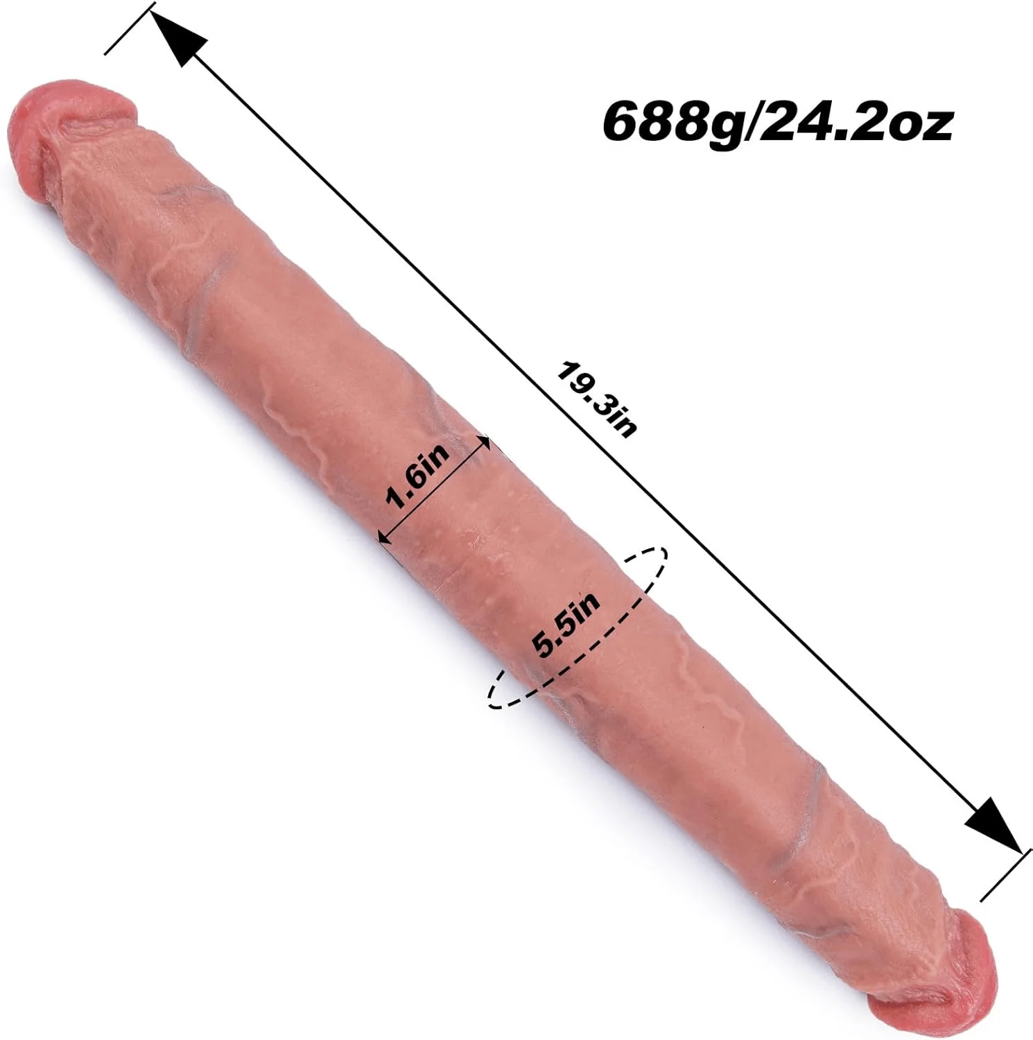 MaxFlow 19.7” XXL Double-Ended Dildo Thick Silicone - Image 7