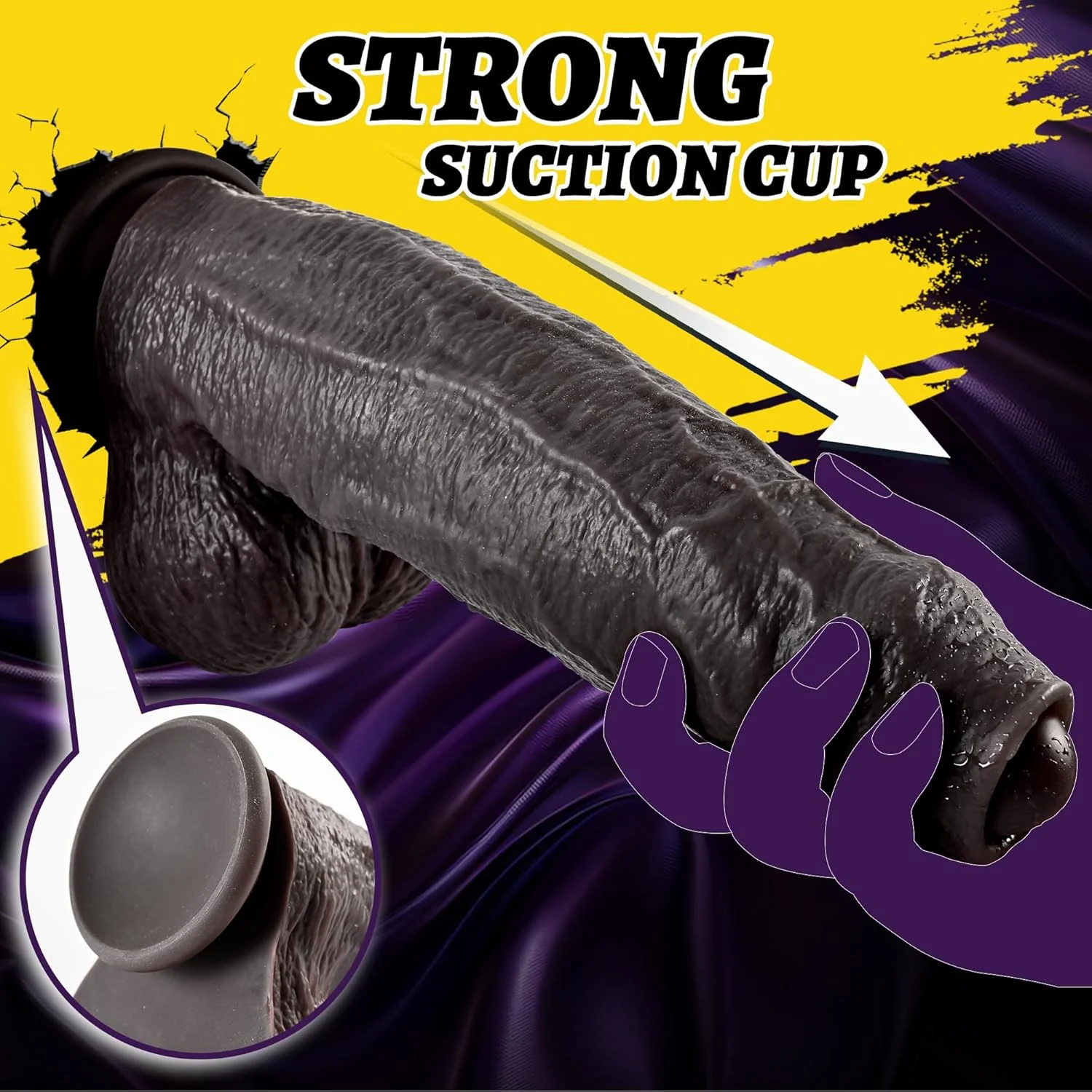 EbonyTitan 2.4” Thick Realistic Suction Foreskin Dildo - Image 6