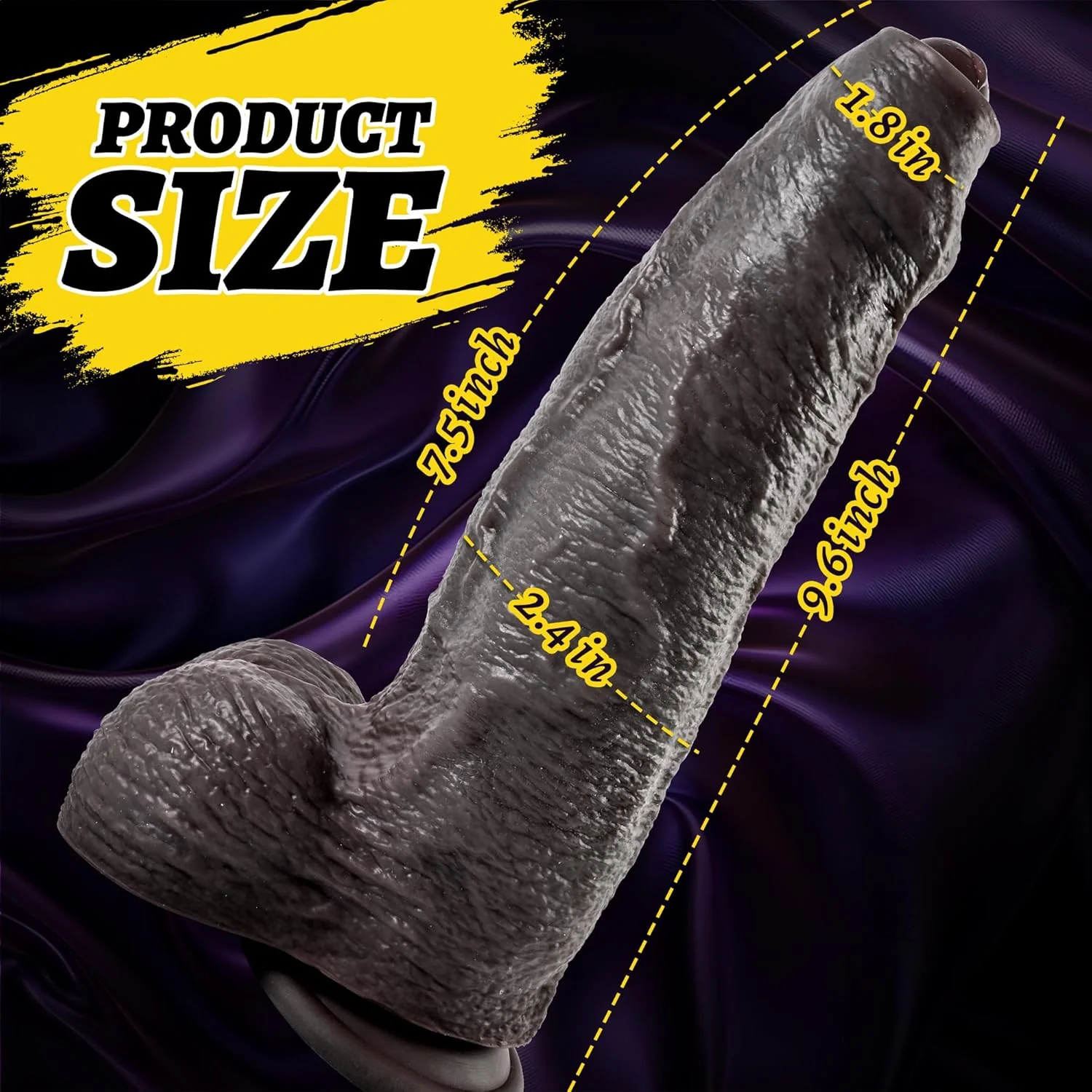 EbonyTitan 2.4” Thick Realistic Suction Foreskin Dildo - Image 7
