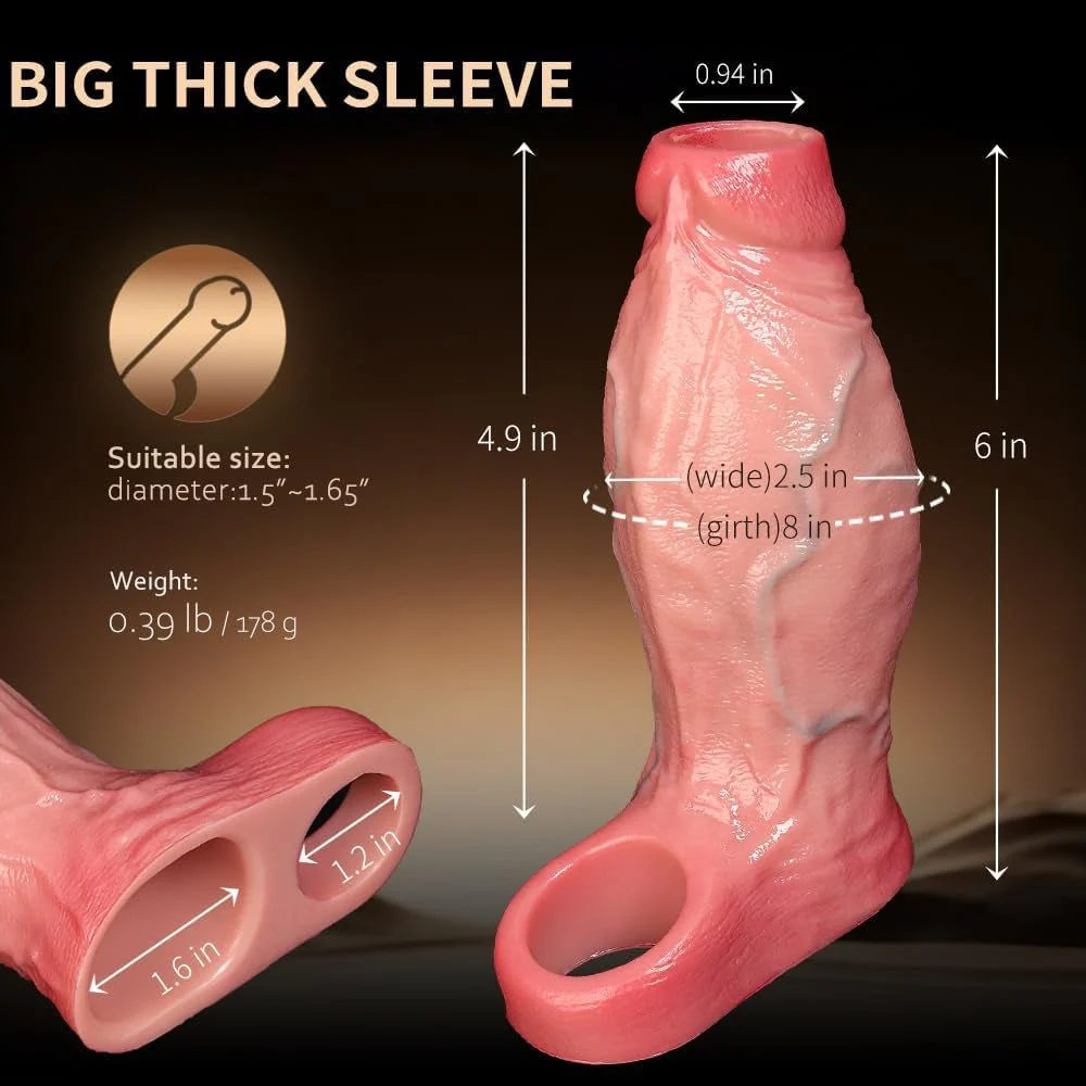 GirthMax Large Penis Sleeve 2.5” Girth Silicone Extender - Image 5