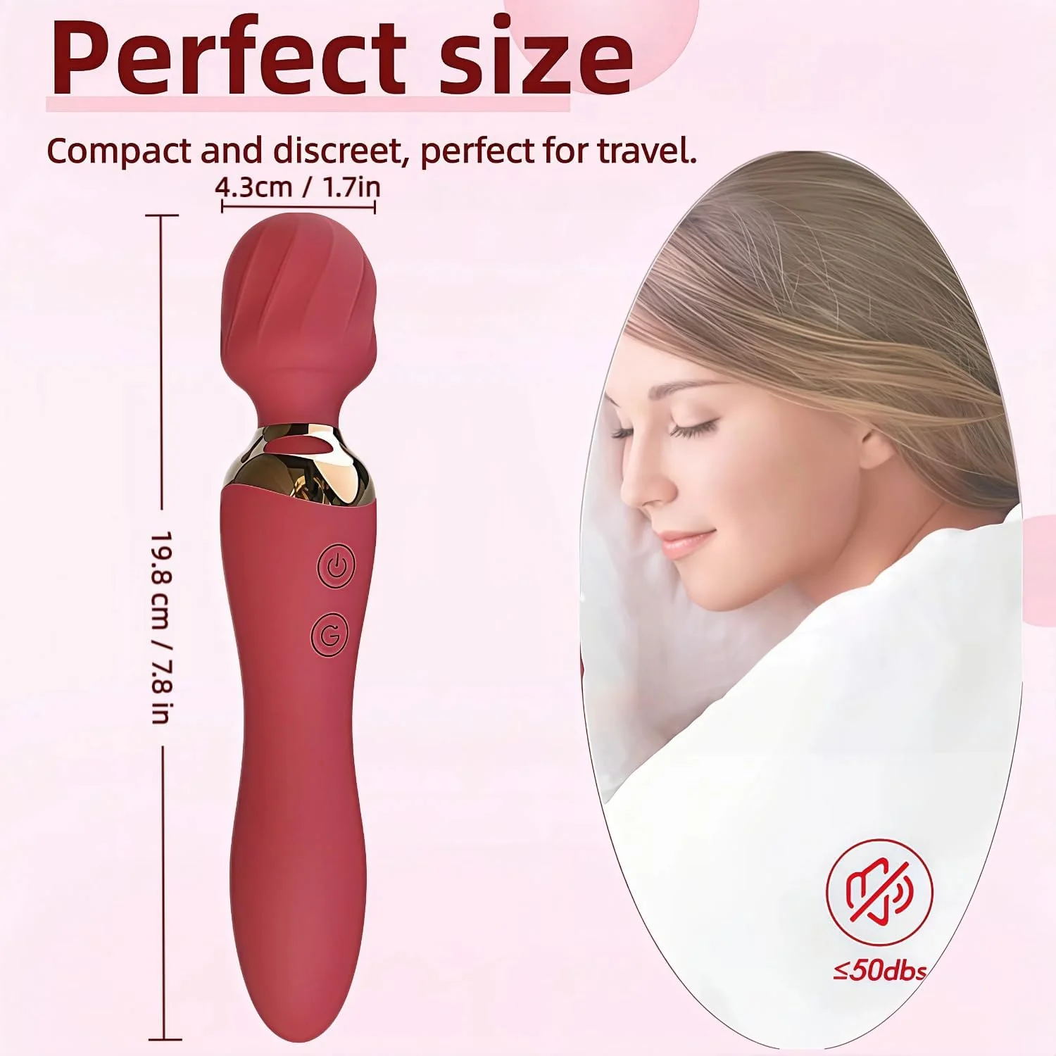VortexDuo 2-in-1 Wand Vibrator Dual Motor 12 Speeds Waterproof - Image 7