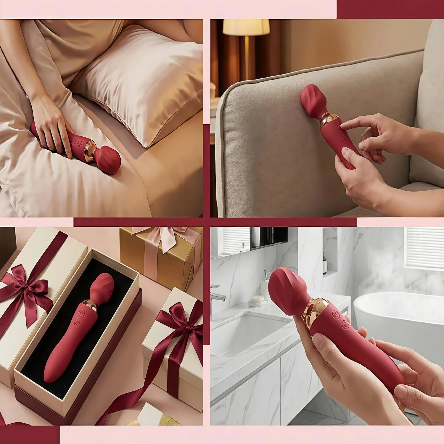 VortexDuo 2-in-1 Wand Vibrator Dual Motor 12 Speeds Waterproof - Image 8