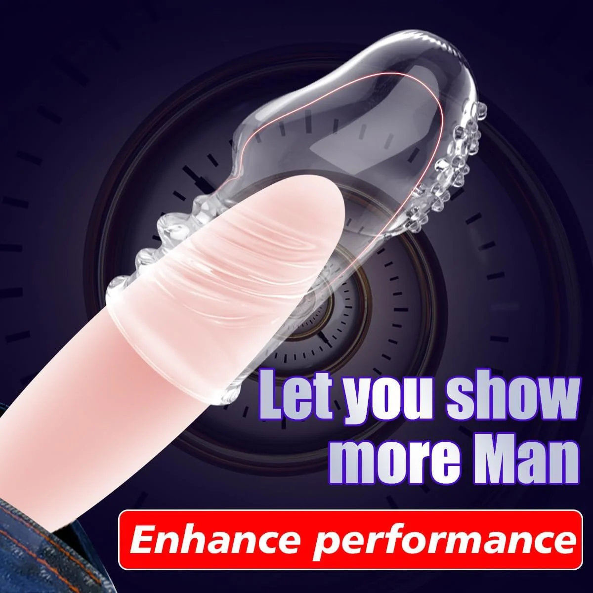 VelyonX Clear Penis Sleeve Set Textured Girth Enhancer - Image 2