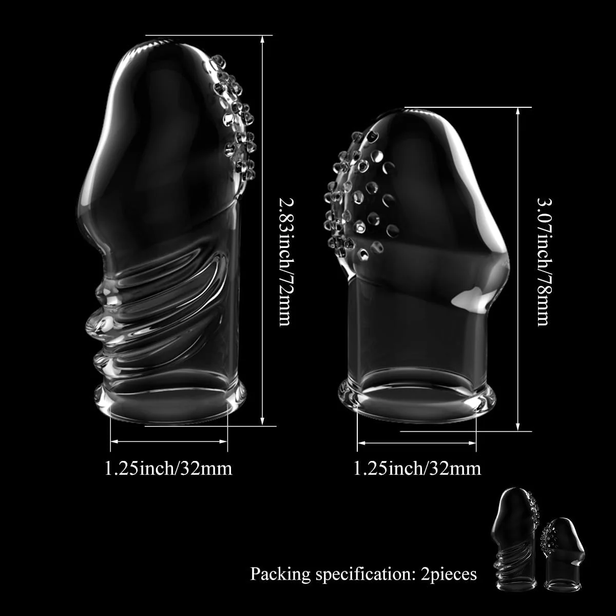 VelyonX Clear Penis Sleeve Set Textured Girth Enhancer - Image 9
