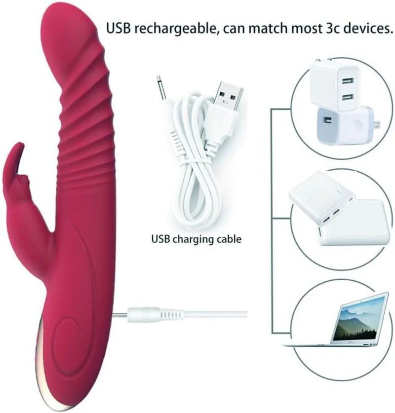 TitanWave 9” Rabbit Vibrator 15 Modes Thrusting Waterproof - Image 3
