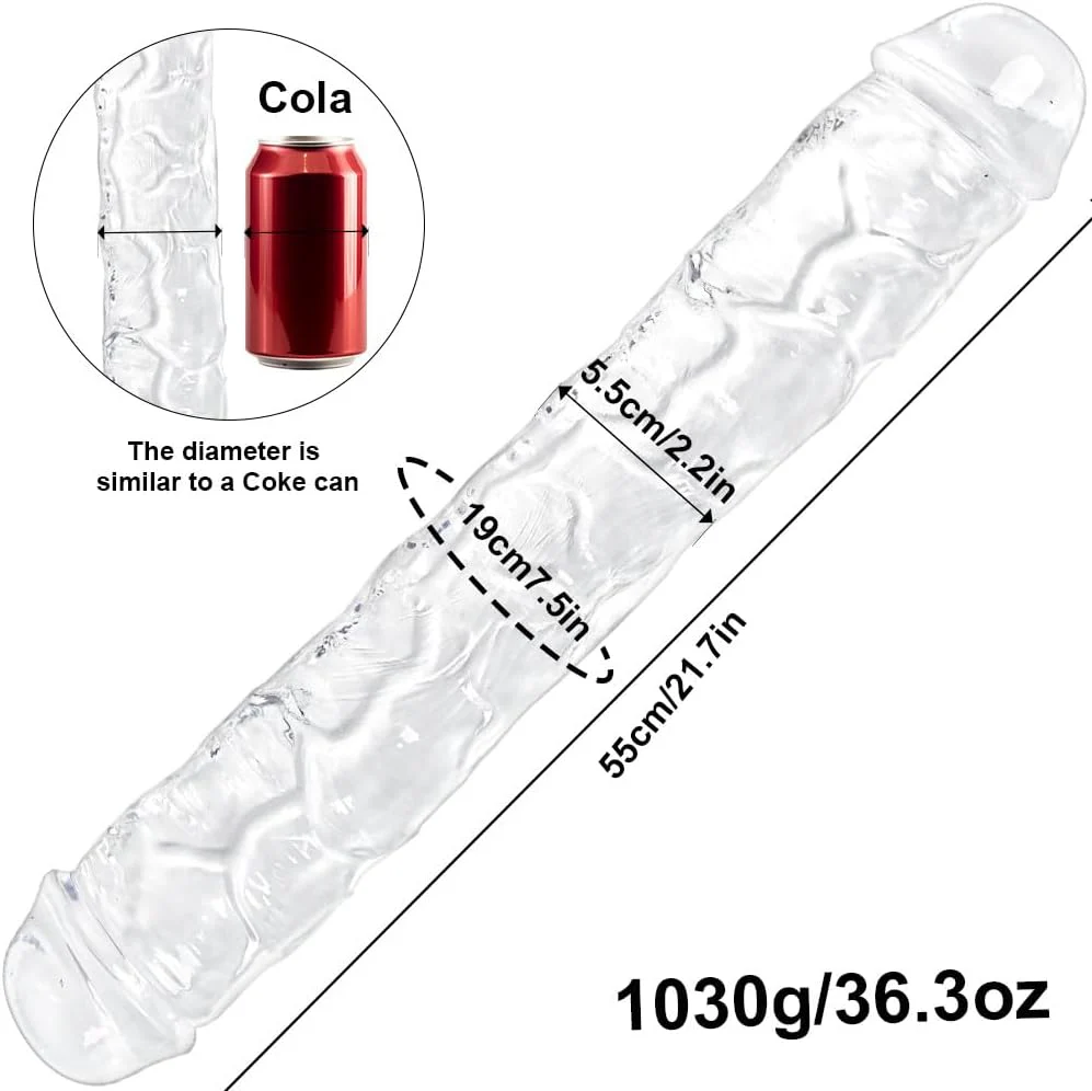 TitanClear 21.7” XXXL Double-Ended Dildo Thick Flexible Toy - Image 6