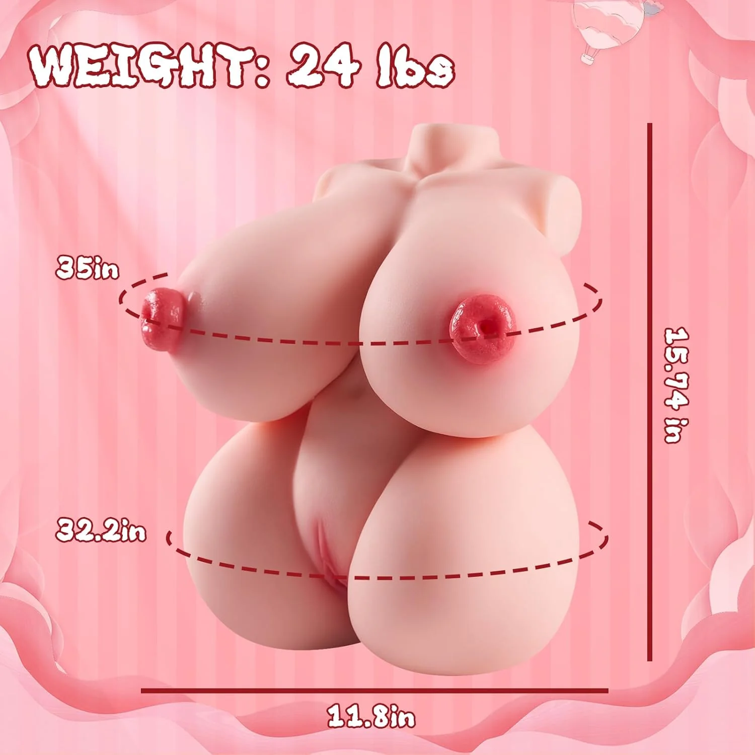 Veltrix 24lb 4-in-1 Sex Doll Torso Big Boobs TPE - Image 2