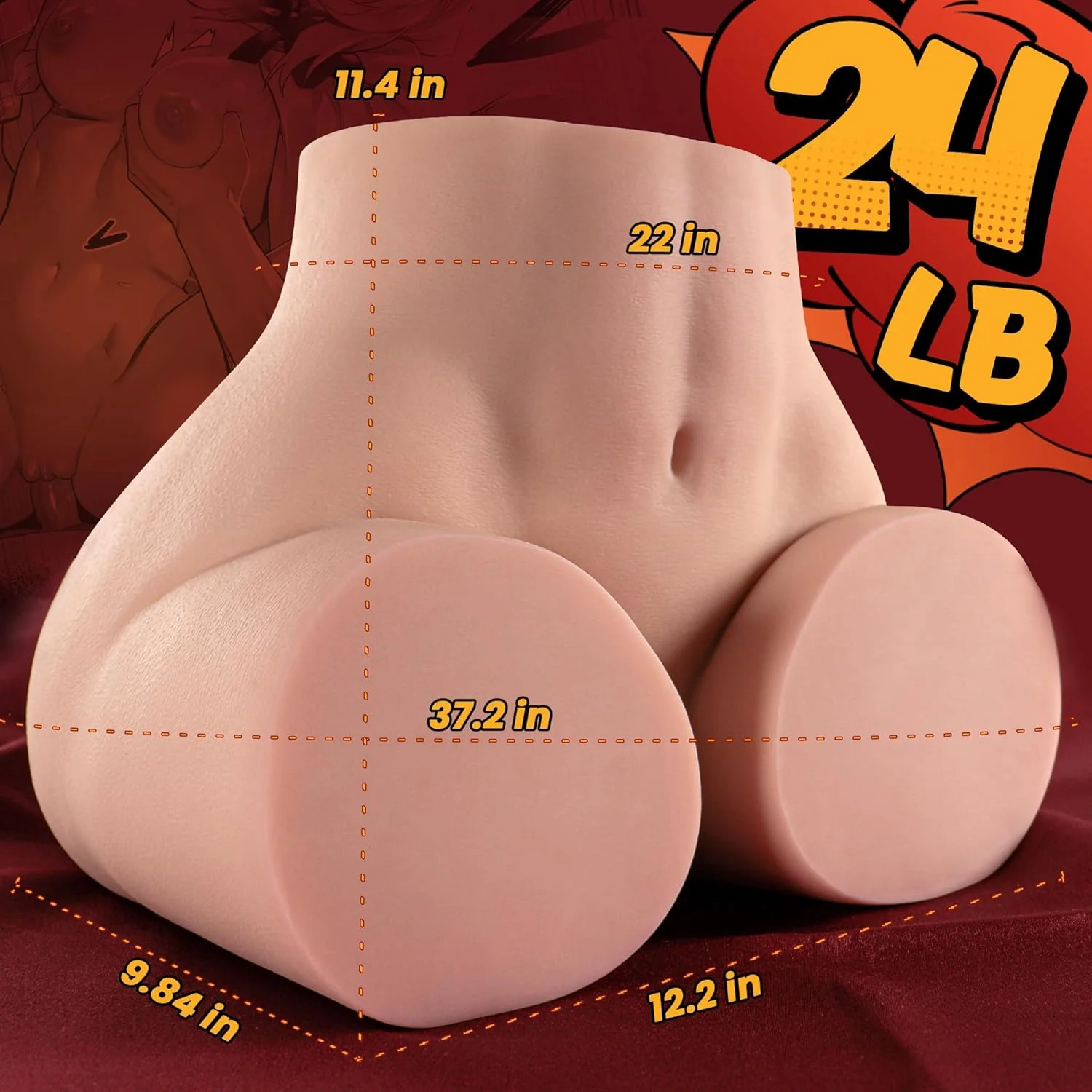 UltraMass Heavyweight Dual Channel Stroker Sex Doll 24LB - Image 6
