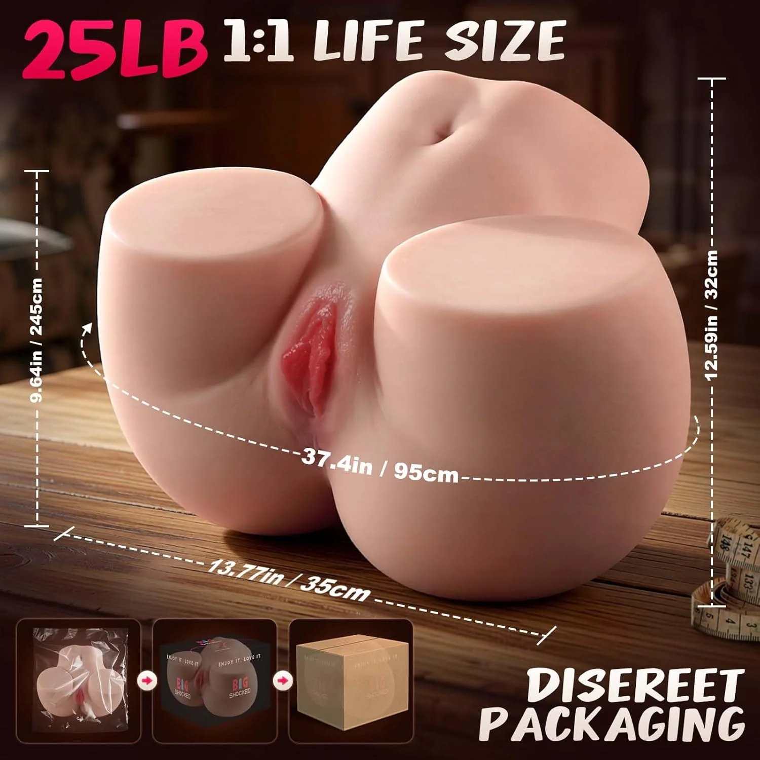CurveMax 25LB BBW Sex Doll Torso | Dual Deep Channels - Image 6