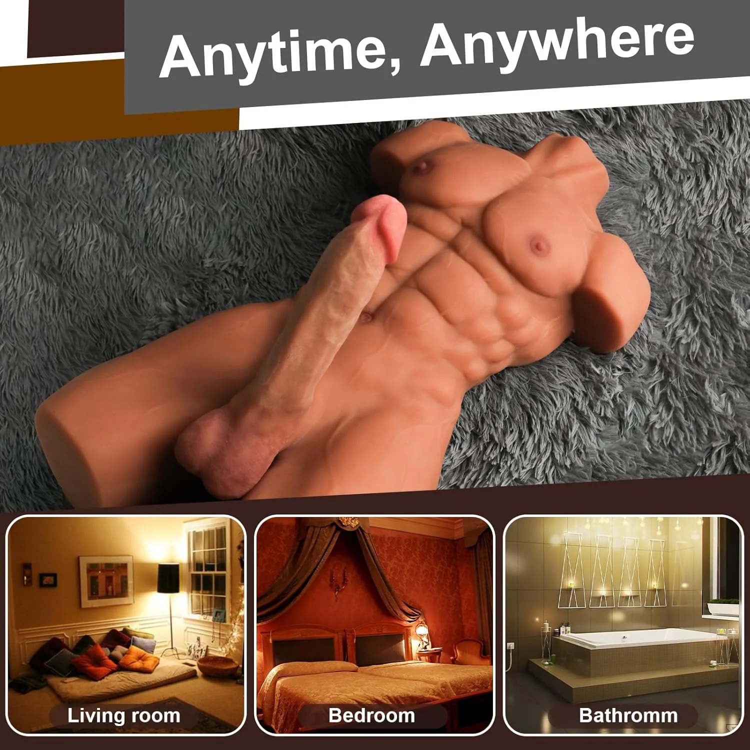 ForgeFlex Male Sex Doll Torso 8in Flexible Dildo 26LB - Image 3