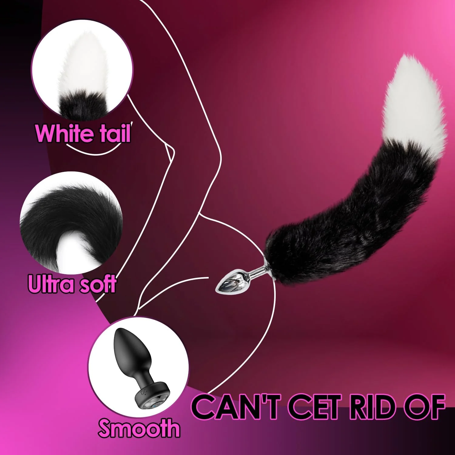 DualPlay Remote Vibrating Plug & Fox Tail Anal Set - Image 2