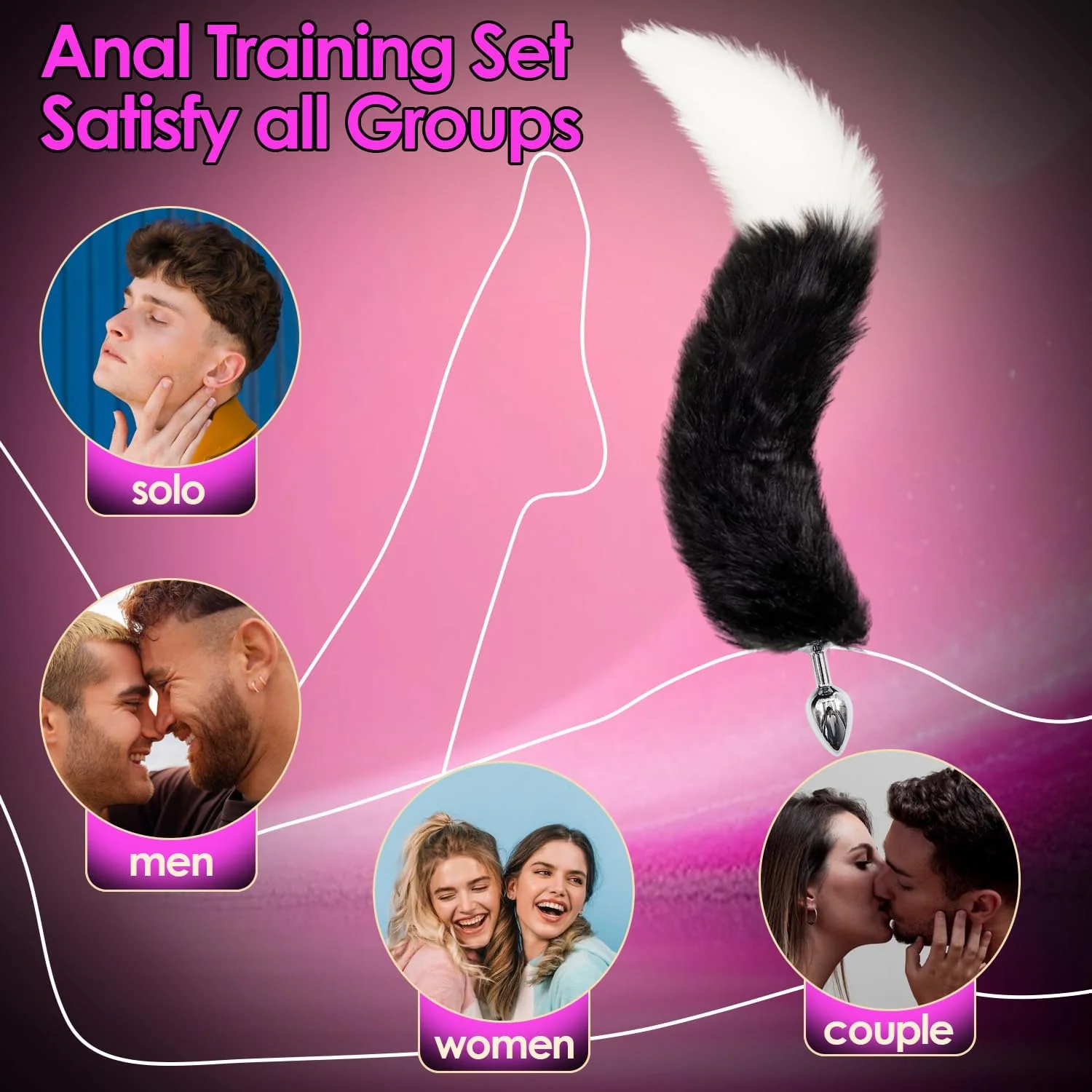 DualPlay Remote Vibrating Plug & Fox Tail Anal Set - Image 3