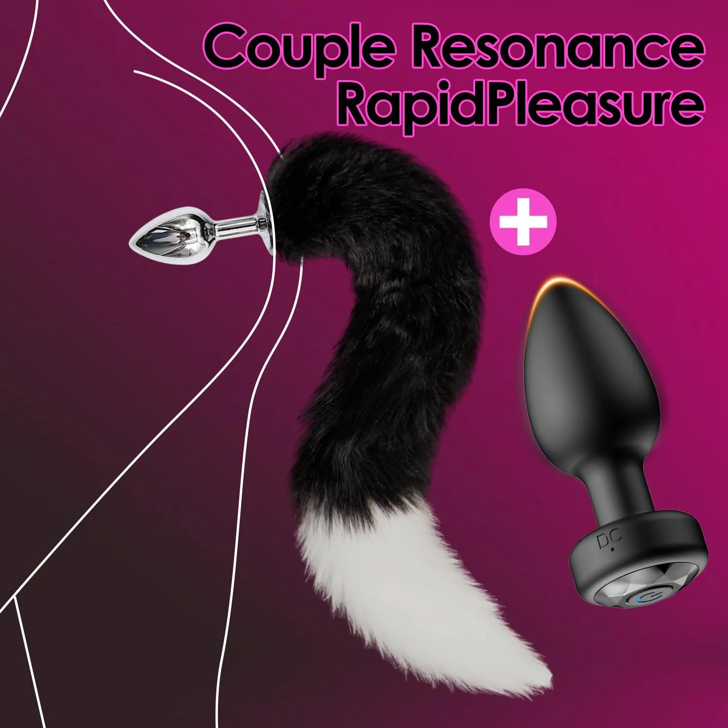 DualPlay Remote Vibrating Plug & Fox Tail Anal Set - Image 4