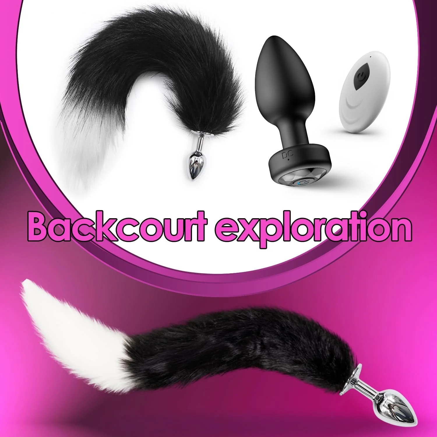 DualPlay Remote Vibrating Plug & Fox Tail Anal Set - Image 5