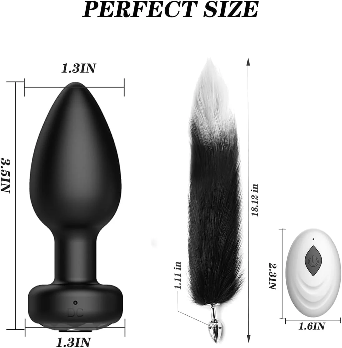 DualPlay Remote Vibrating Plug & Fox Tail Anal Set - Image 6