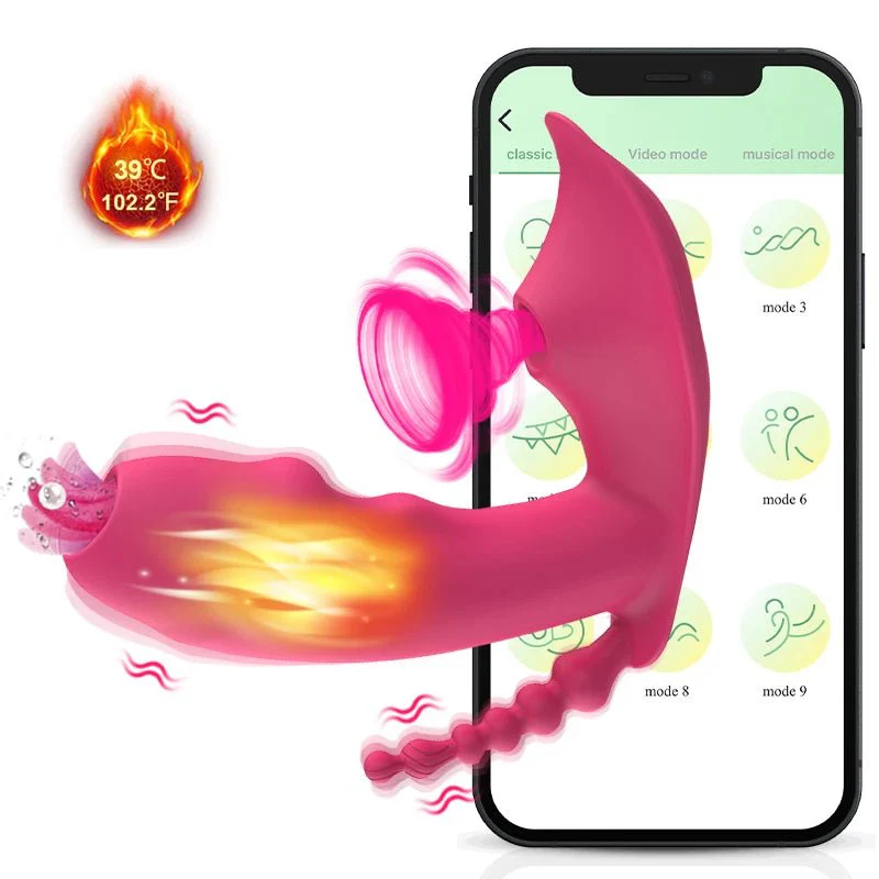 3-in-1 Bluetooth APP Controlled Dildo Vibrator with Heating & Vacuum Suction | Vagina, Clitoris Stimulator | Female Masturbator Sex Toy for Women - Image 2
