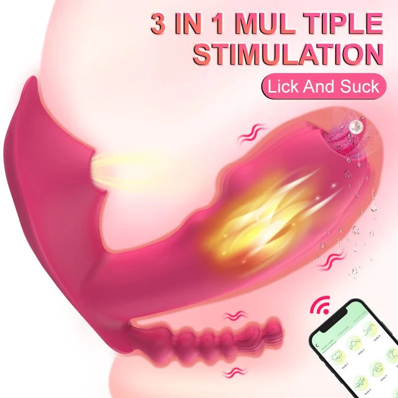 3-in-1 Bluetooth APP Controlled Dildo Vibrator with Heating & Vacuum Suction | Vagina, Clitoris Stimulator | Female Masturbator Sex Toy for Women - Image 3