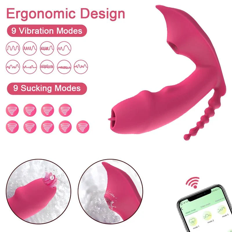 3-in-1 Bluetooth APP Controlled Dildo Vibrator with Heating & Vacuum Suction | Vagina, Clitoris Stimulator | Female Masturbator Sex Toy for Women - Image 4