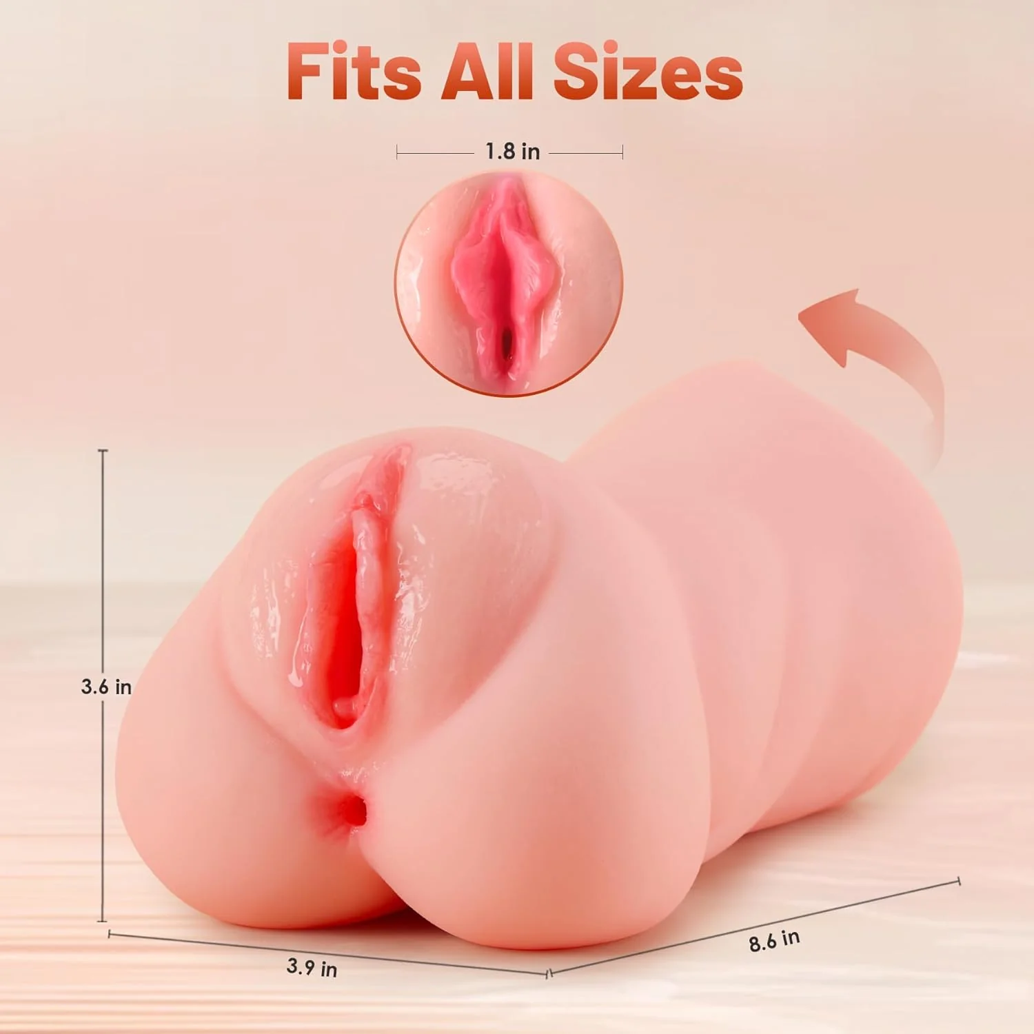 TriCore 3-in-1 Realistic Pocket Pussy 8.6" Male Stroker - Image 6