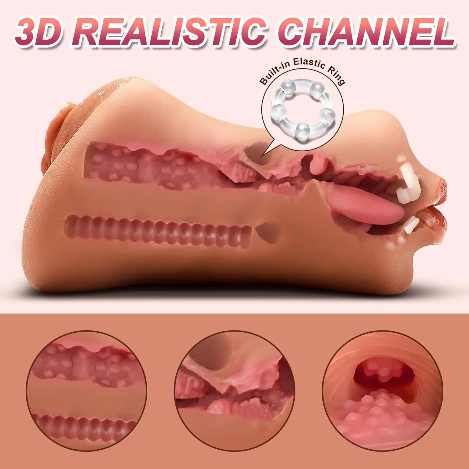 VibraTriple 3-in-1 Vibrating Pocket Pussy Male Stroker - Image 3
