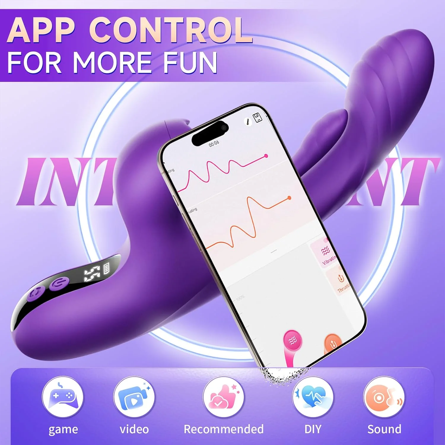 TrevixaSweep Tapping Rabbit Vibrator 3-in-1 G-Spot 10 Modes LCD - Image 6