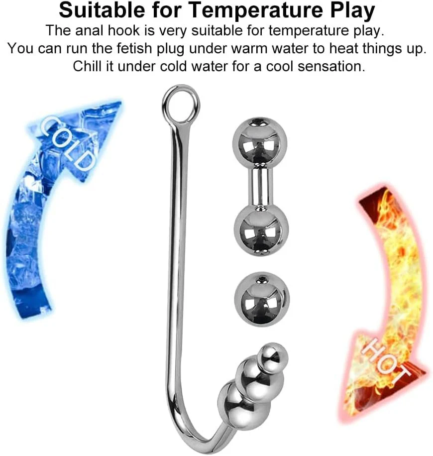 SteelShift Stainless Steel Anal Hook 3 Balls - Image 5