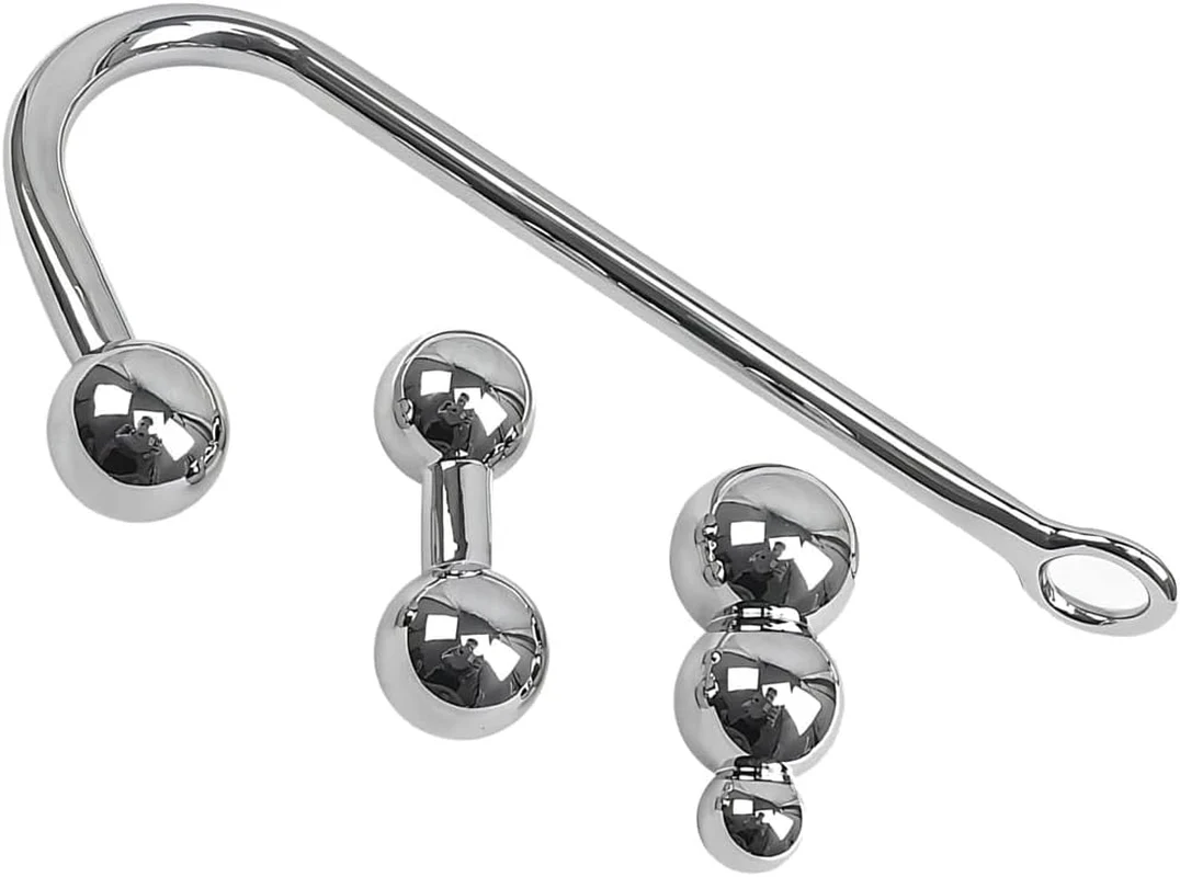 SteelShift Stainless Steel Anal Hook 3 Balls - Image 7