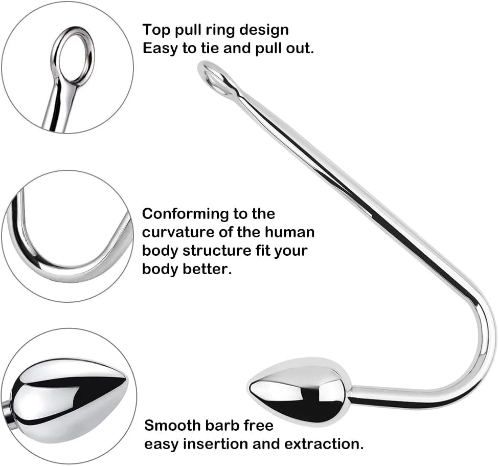 HeartSteel Stainless Steel Anal Hook 3 Balls - Image 3