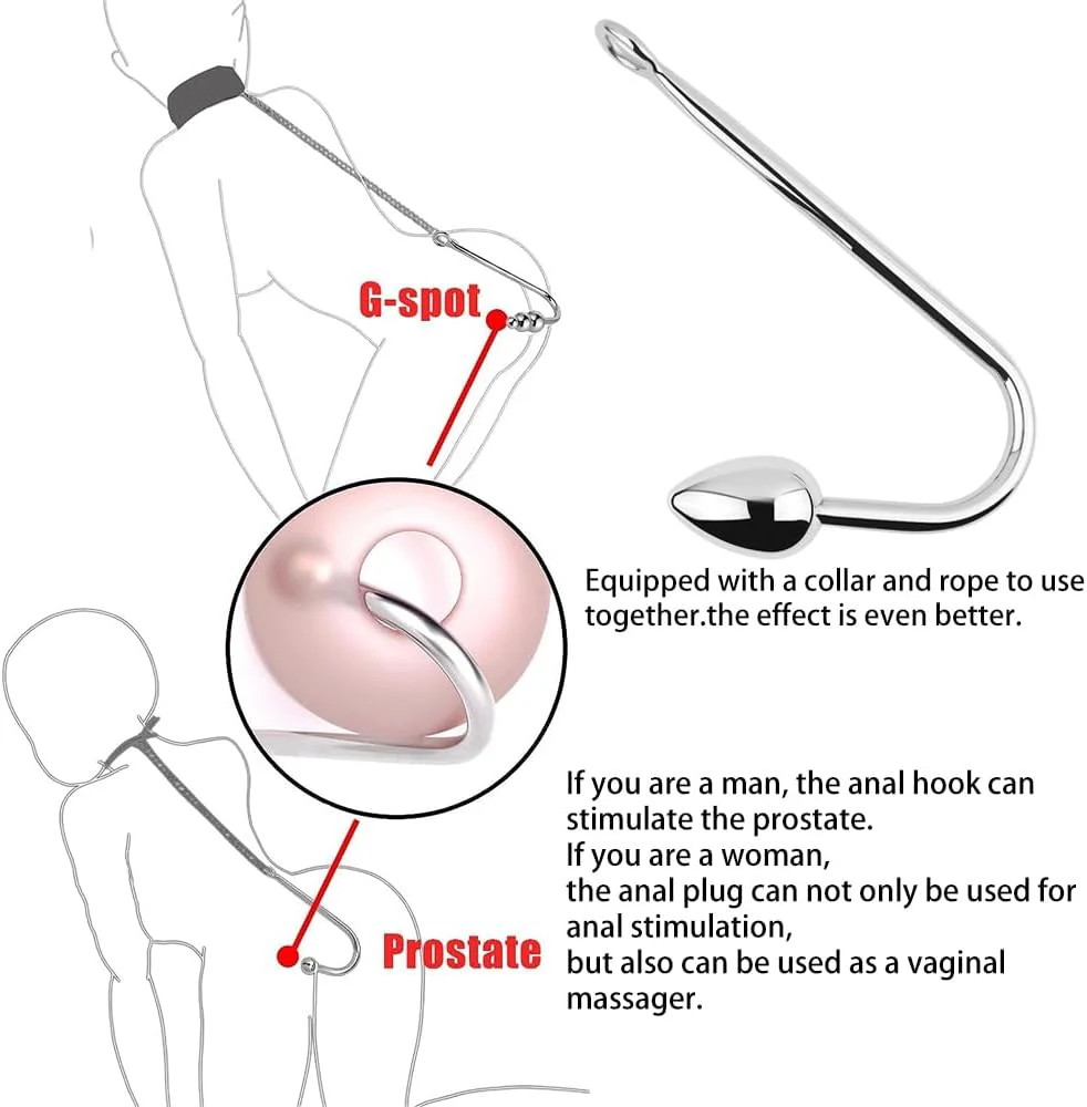 HeartSteel Stainless Steel Anal Hook 3 Balls - Image 4