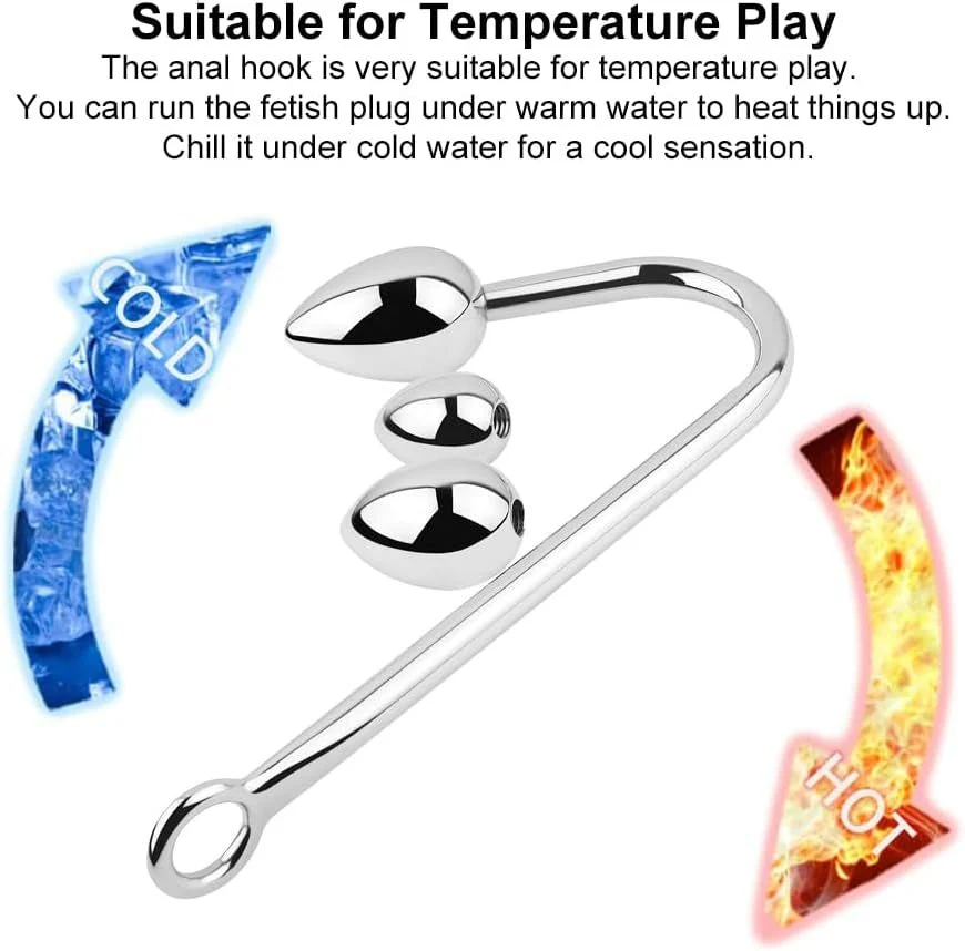 HeartSteel Stainless Steel Anal Hook 3 Balls - Image 5
