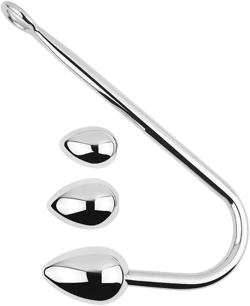 HeartSteel Stainless Steel Anal Hook 3 Balls - Image 7