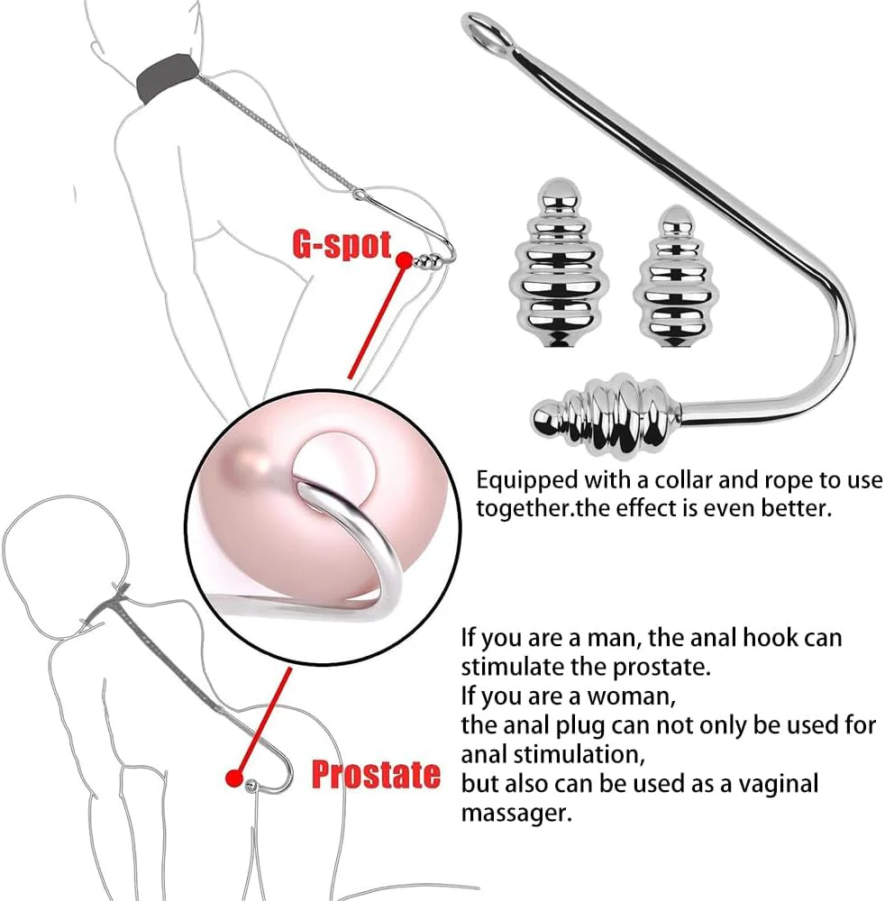 SpiralSteel Spiral Stainless Steel Anal Hook 3 Balls - Image 4