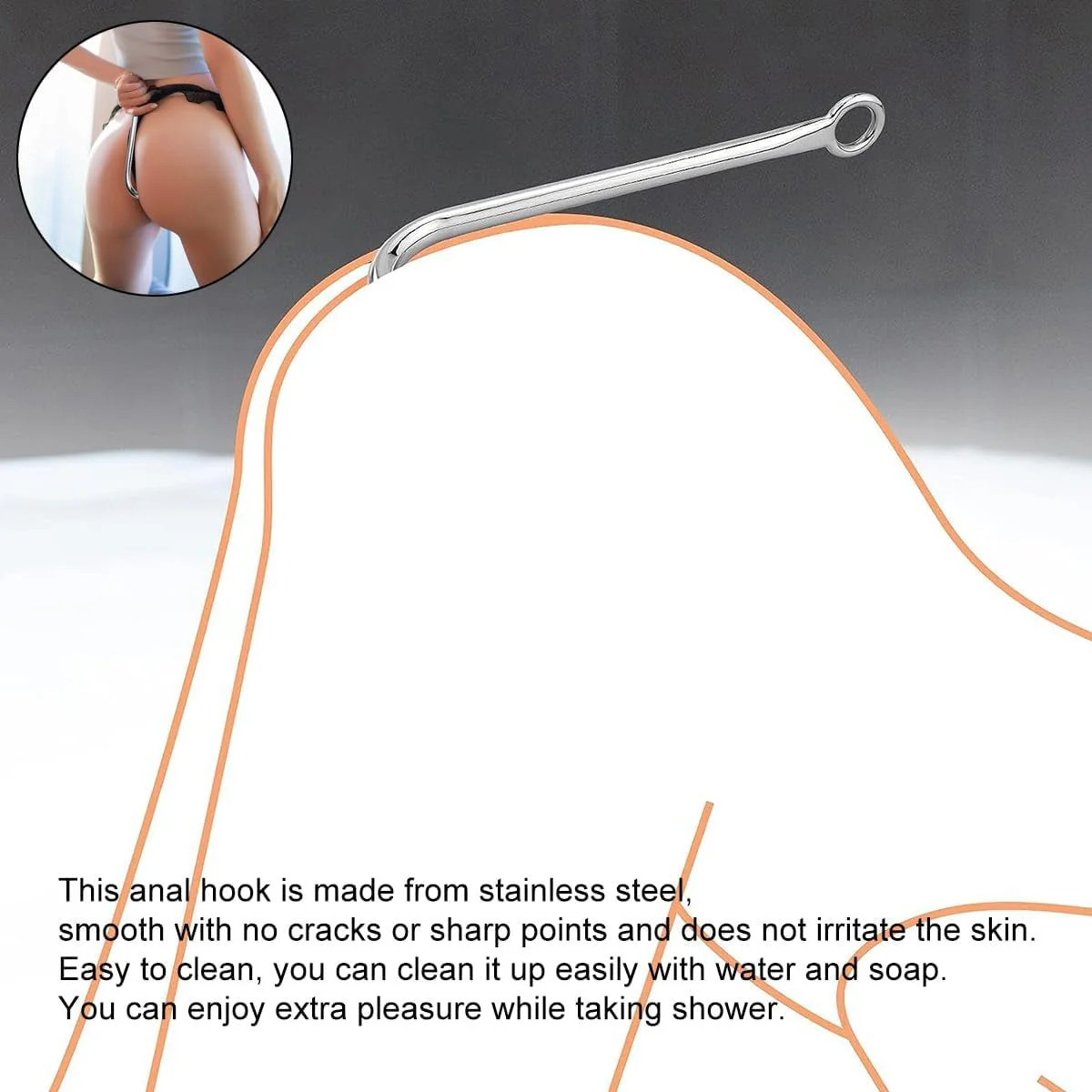 SpiralSteel Spiral Stainless Steel Anal Hook 3 Balls - Image 6