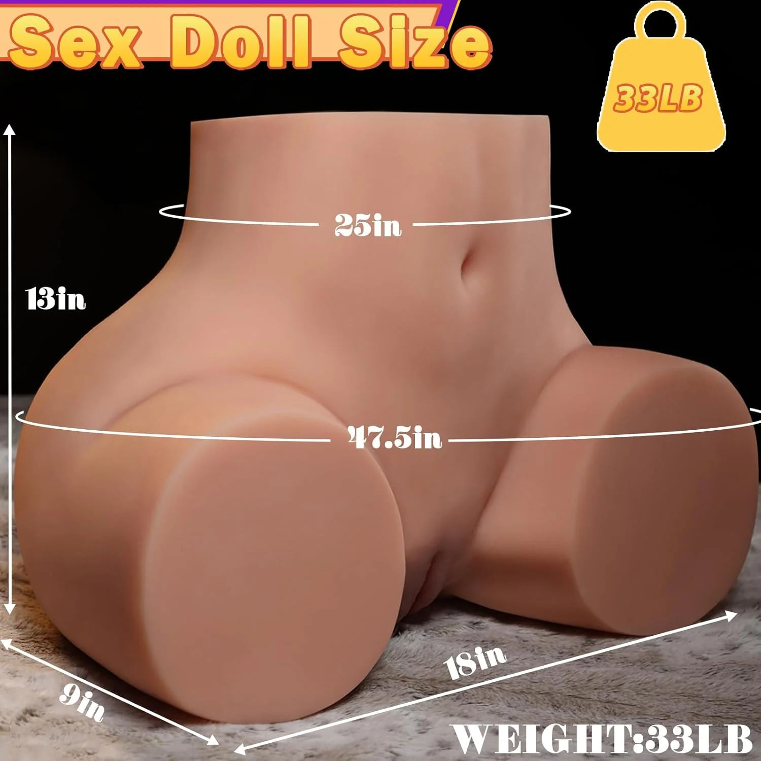 OblivraMax 33lb Life Size Sex Doll Torso TPE Dual Channel - Image 5